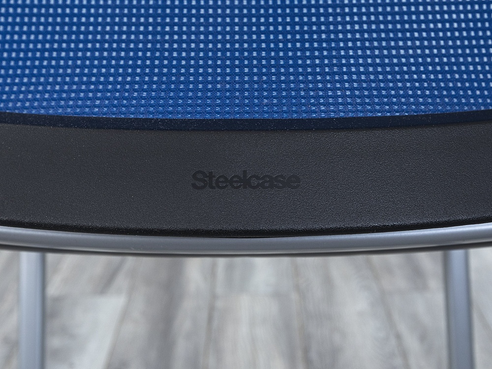 Конференц кресло для переговорной  Синий Сетка SteelCase   (УНСН-30074)