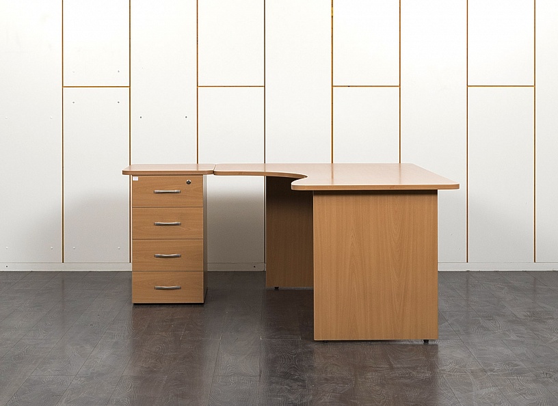 Комплект офисной мебели стол с тумбой  1 600х1 200х750 ЛДСП Ольха   (СПУЛКл-06081)