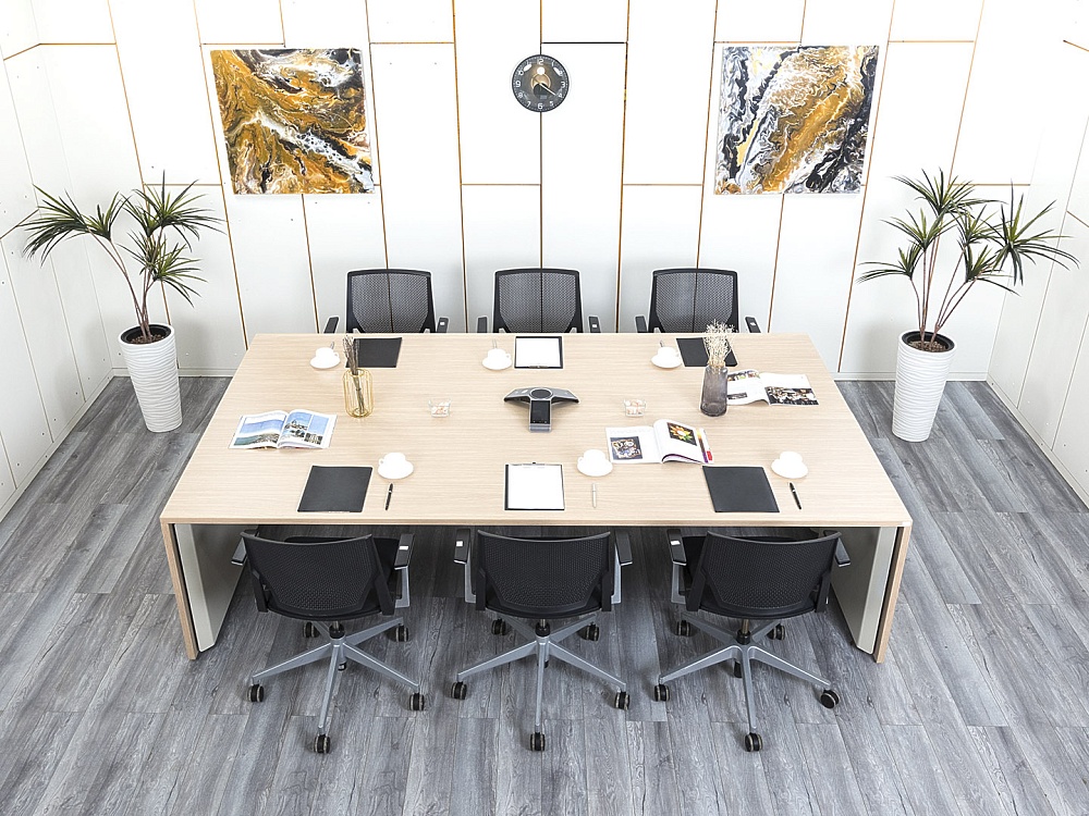 Офисный стол для переговоров  2 800х1 600х720 ЛДСП Зебрано   (СГПЗ1-21034)