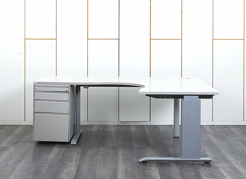 Комплект офисной мебели стол с тумбой Bene 1 600х2 030х730 ЛДСП Серый   (СПУСК1-09112)