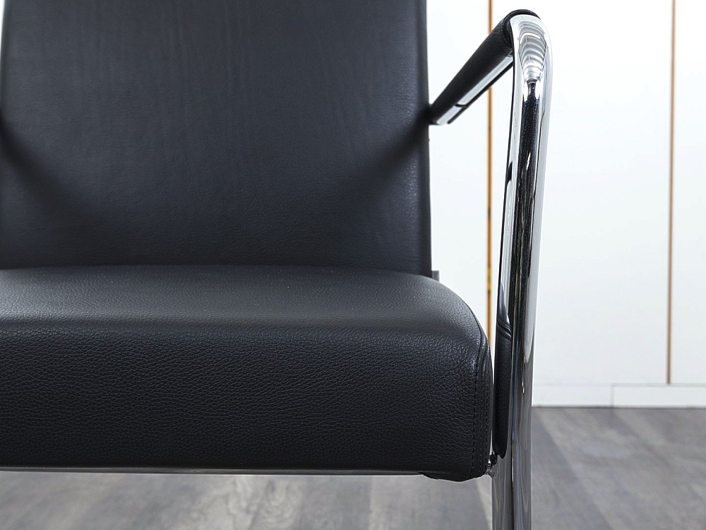 Конференц кресло для переговорной  Черный Кожа/хром Walter Knoll   (УДКЧ1-25072)