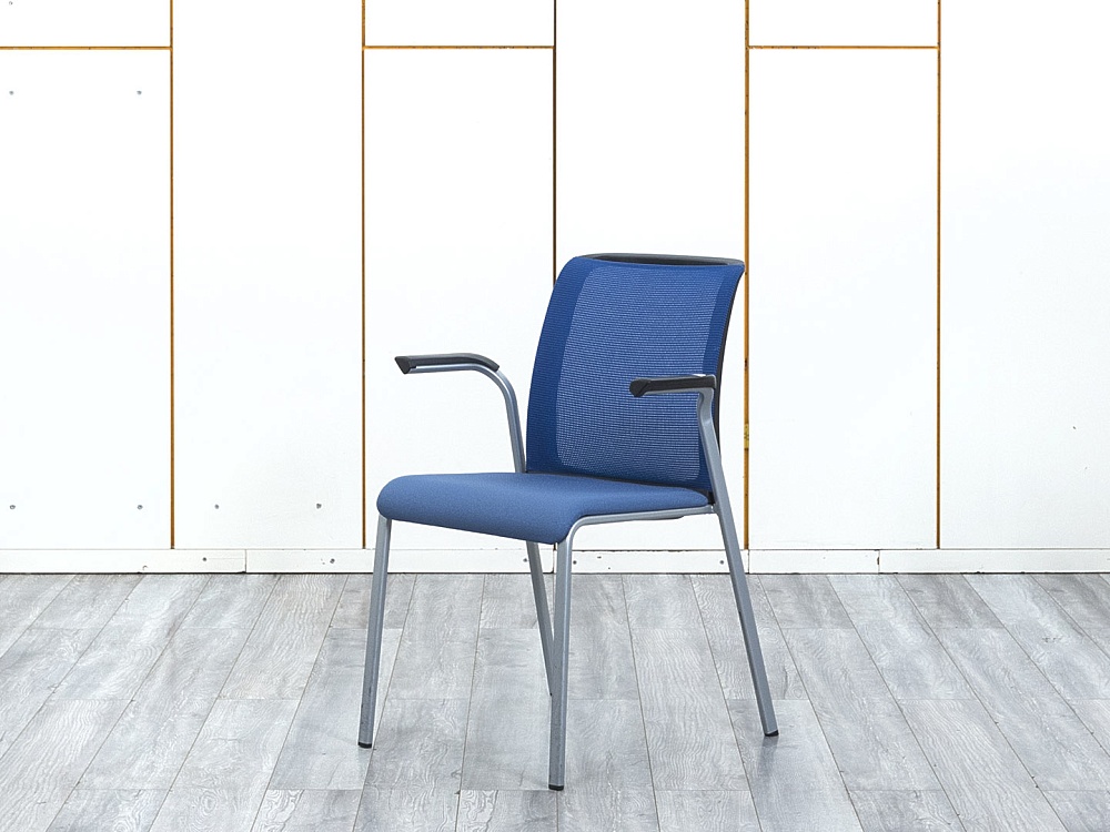 Конференц кресло для переговорной  Синий Сетка SteelCase   (УНСН-30074)