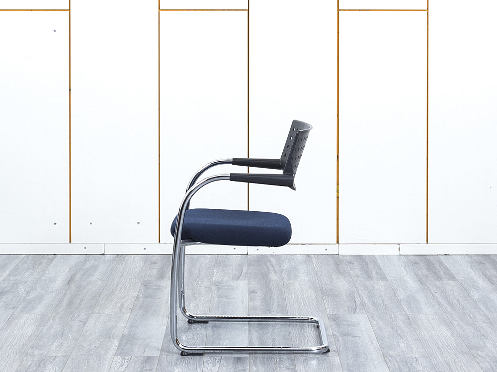 Конференц кресло для переговорной  Синий Ткань VITRA VISAVIS  (КДТН1-28113)