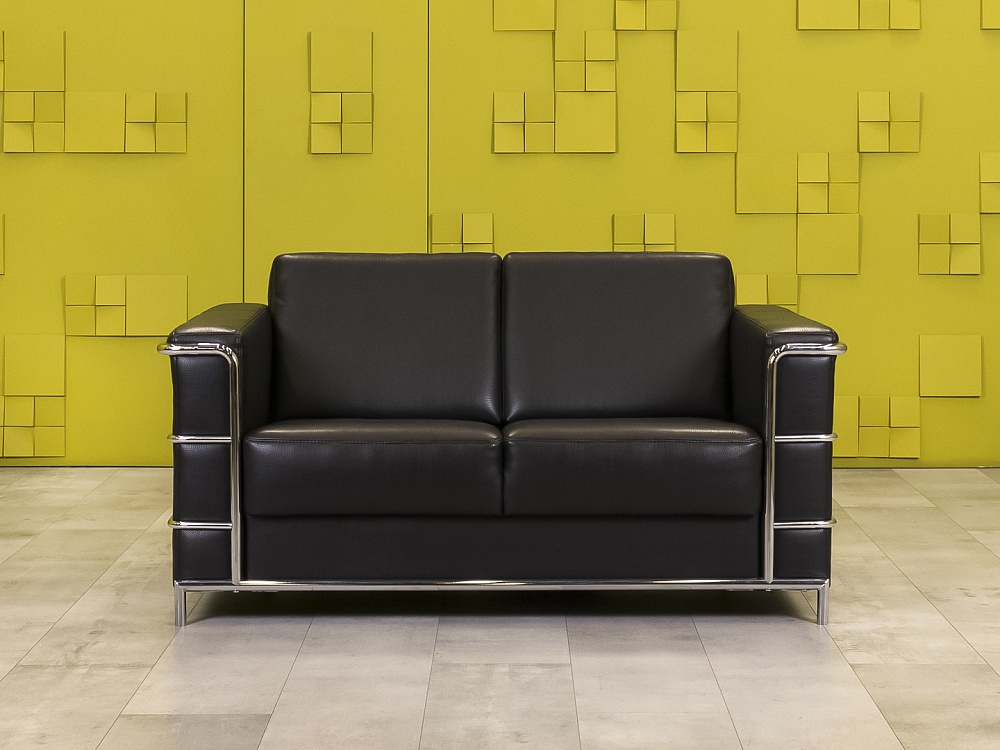 Офисный диван Кенигсберг Кожзам Чёрный Россия  ДНКЧ-13115