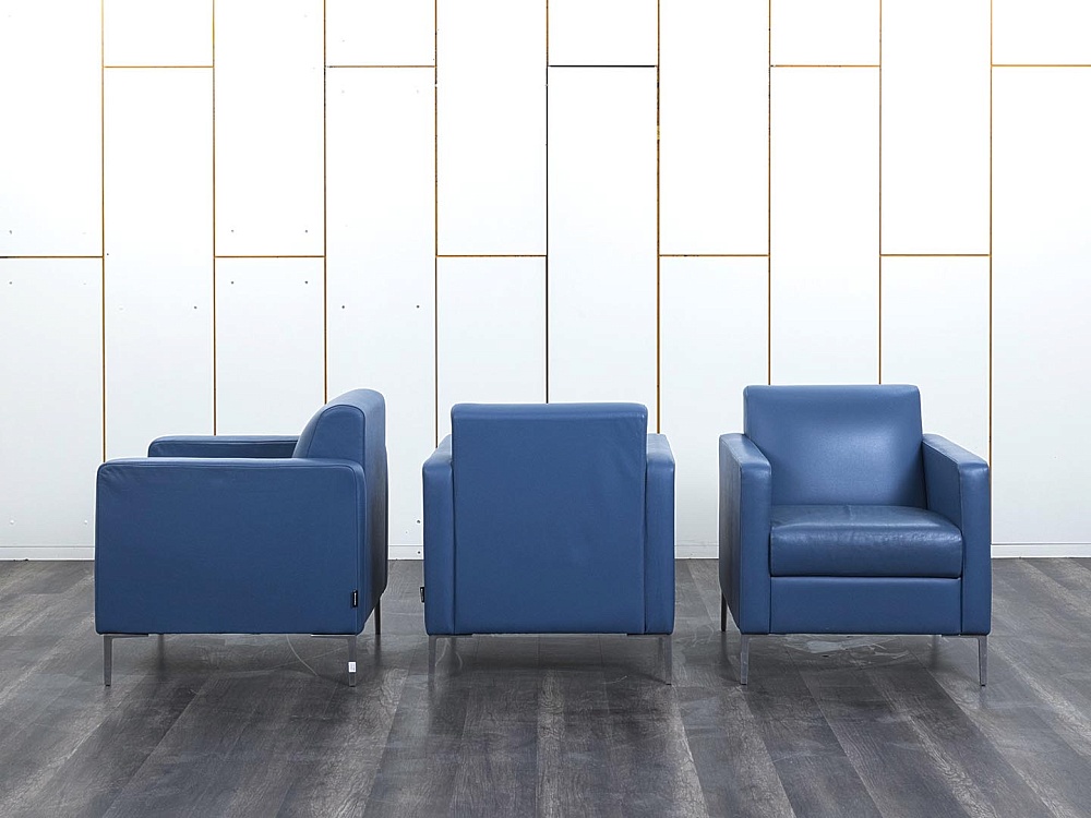 Мягкое кресло Herman Miller Кожа Синий   (Комплект из 3-х мягких кресел КНКНК1-13112)