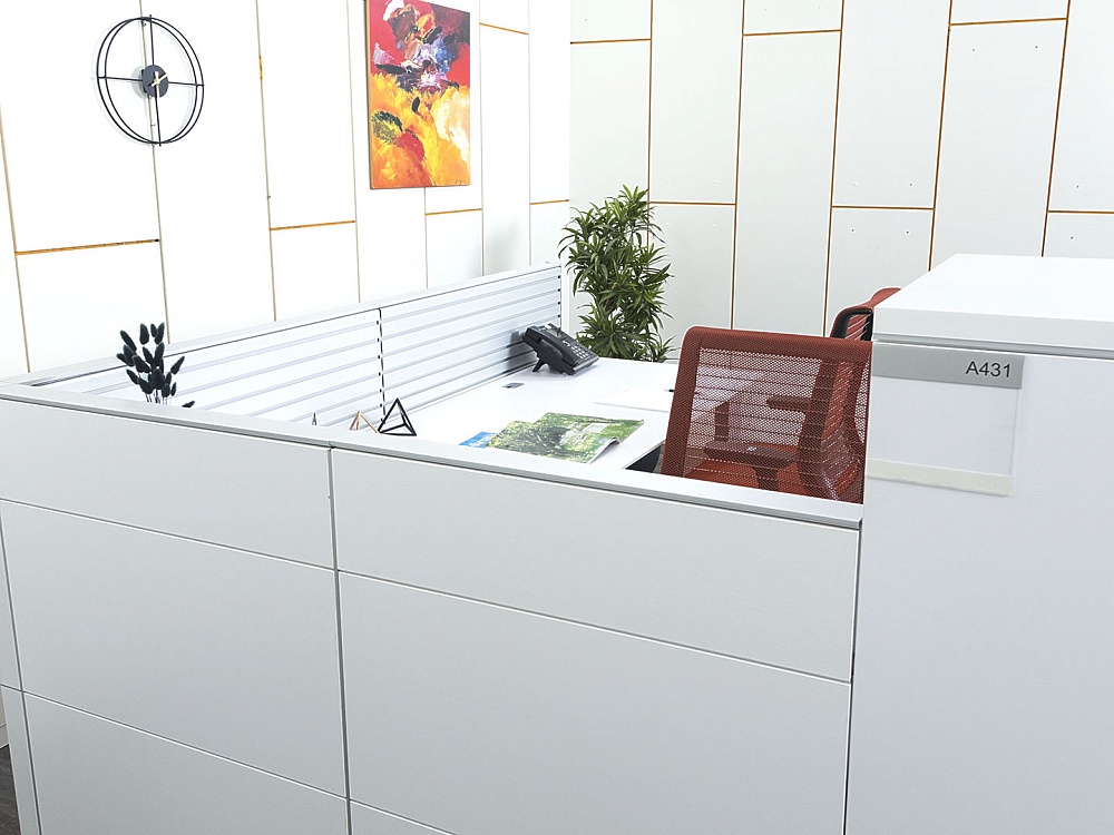 Ресепшн Белый 2 210х2 055х1 325 Knoll   (КОМБ-04093)
