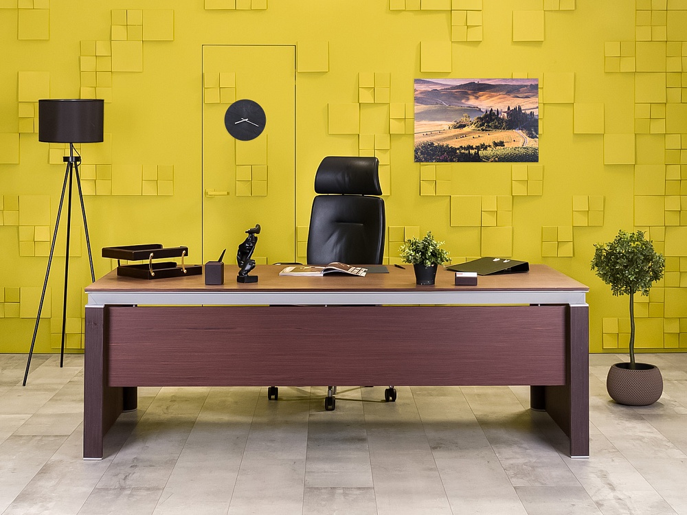 Стол для руководителя HAN 2200x1000 Шпон Венге Италия_СРПЕ-061022